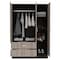 Tuhome Bolton 120 Mirrored Armoire, 2 Door Cabinet, 2 Drawers, Door W/ Mirror, Rods, Black/Light Gray CWZ5950 - alternate 8